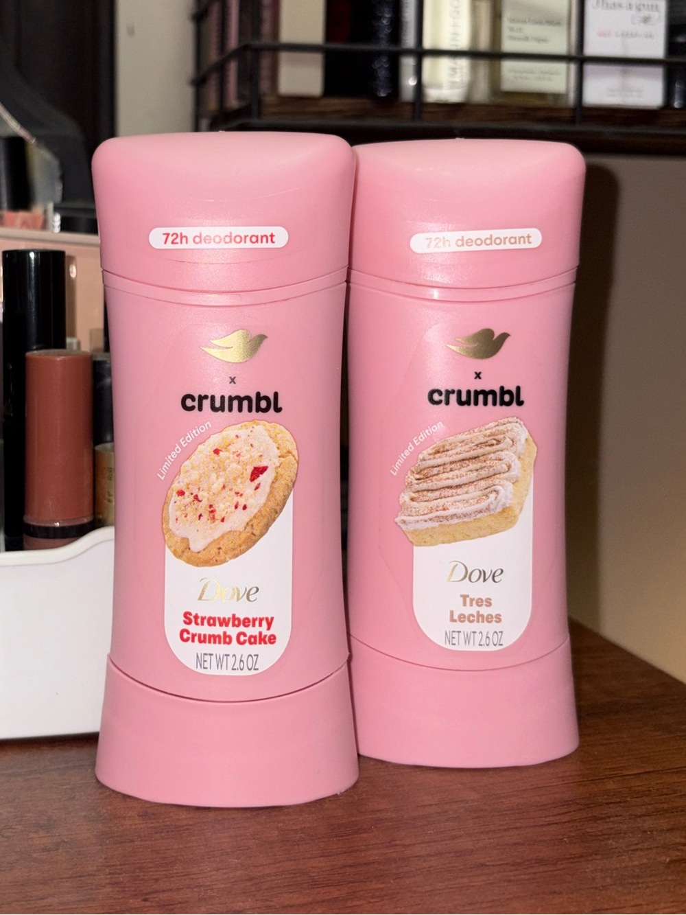 Dove X Crumbl Bundle 2 Deodorant Sticks | Strawberry Crumb Cake & Tres Leches